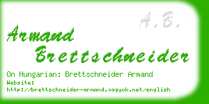 armand brettschneider business card